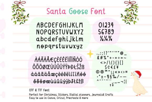 Santa Goose Font PNG with transparent background - Preview 1