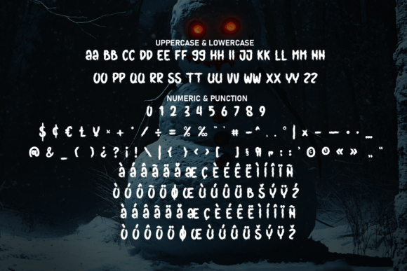 Scary Snowman Font PNG with transparent background - Preview 6