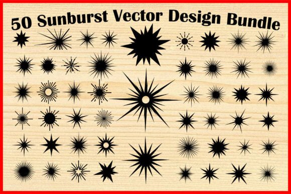 Sunburst SVG Vector Silhouette Bundle