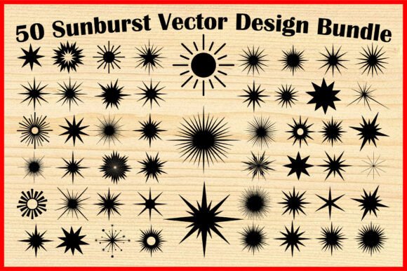 Sunburst Silhouette PNG Vector Bundle