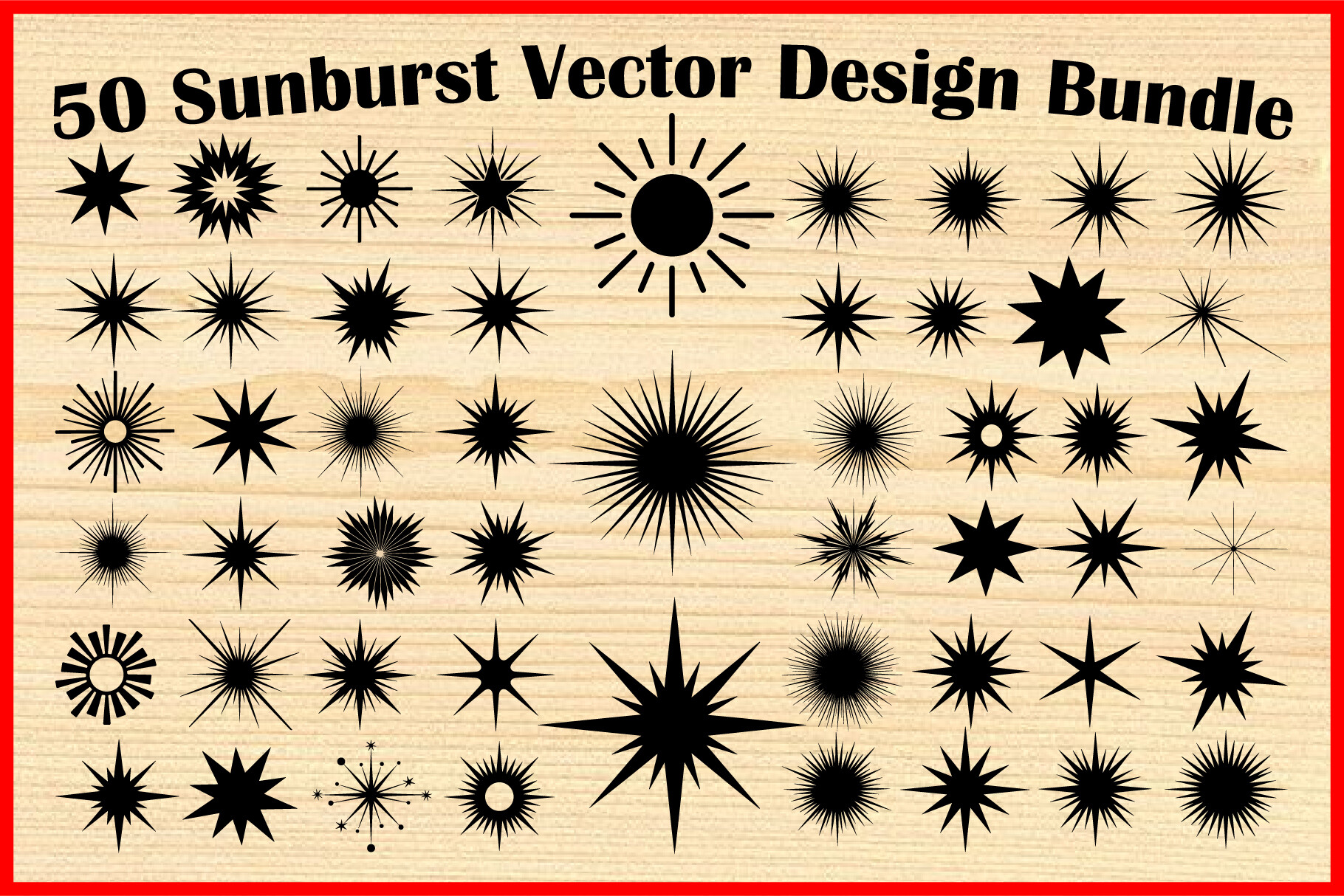 Sunburst Silhouette PNG Vector Bundle