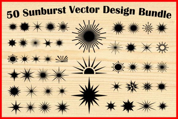 Sunburst Starburst SVG Vector Shapes Set