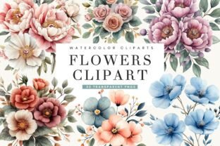 Watercolor Flowers Clipart Bundle Graphic by busydaydesign · Creative ...