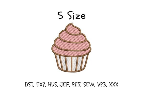Cupcake Embroidery Design