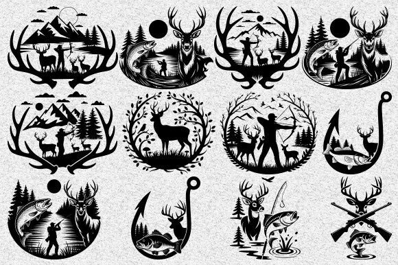 Deer Hunting Svg, Fishing Hunting Svg