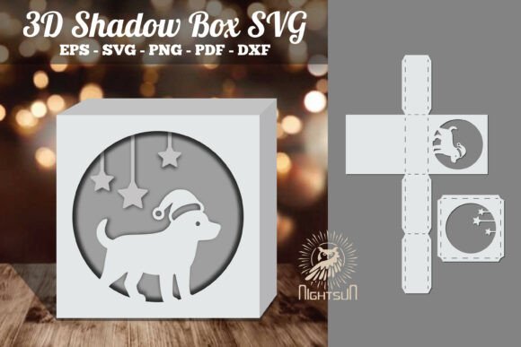Dog 3D papercut shadow box SVG for Cricut layered paper cutting and framed gifts