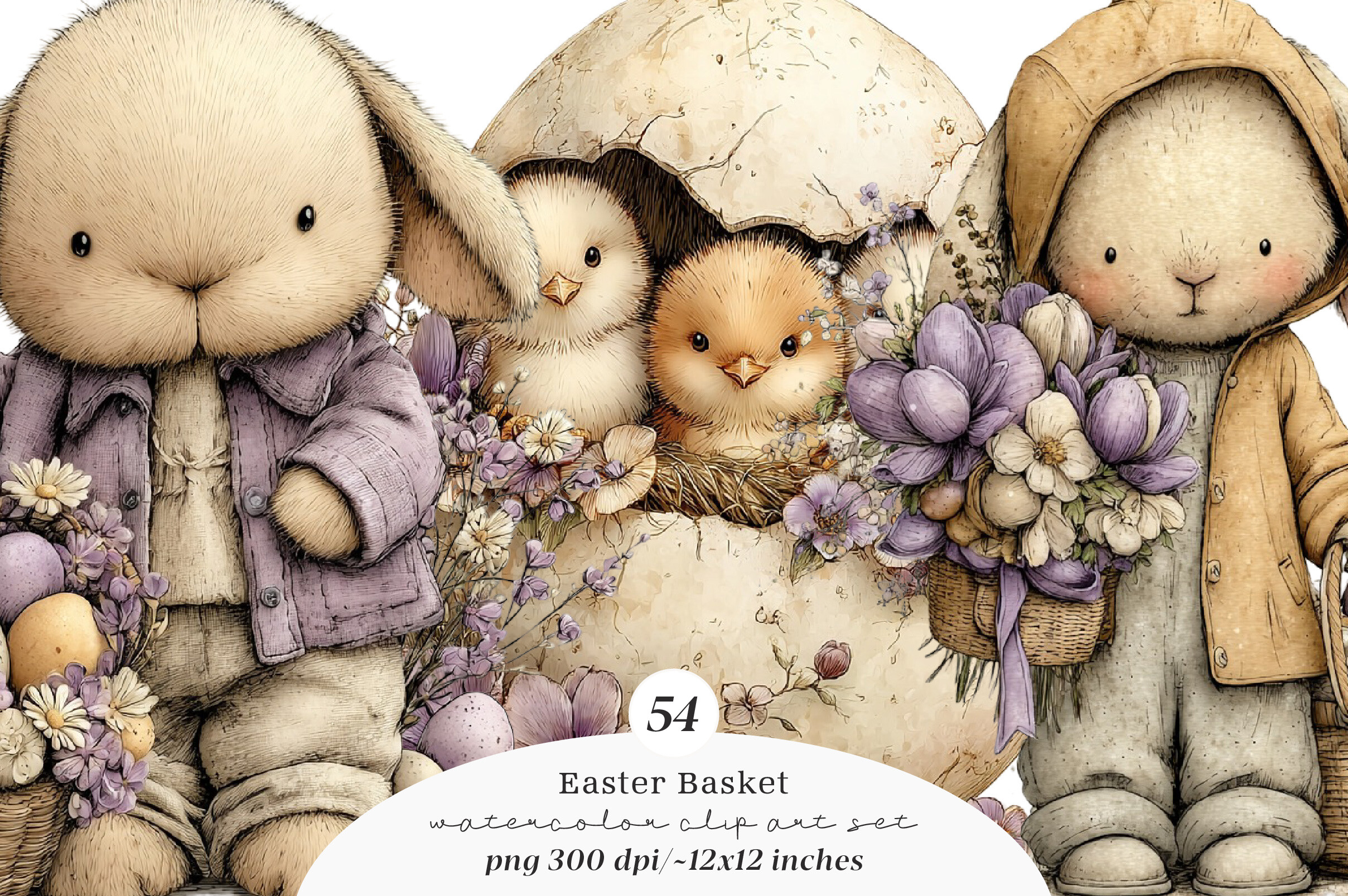 Easter Basket Clipart Set Graphic by SinaCreation · Creative Fabrica