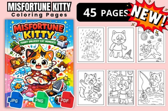 Misfortune Kitty Coloring Pages