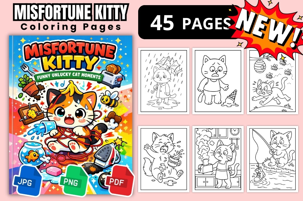Misfortune Kitty Coloring Pages