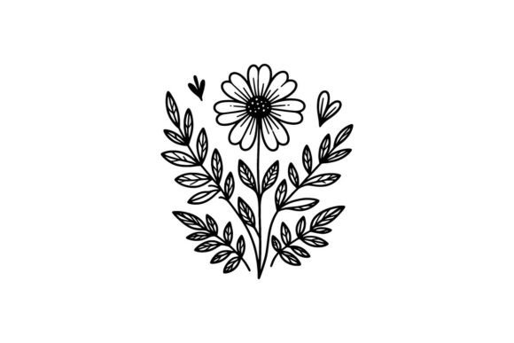 Simple Flower Line Art Design