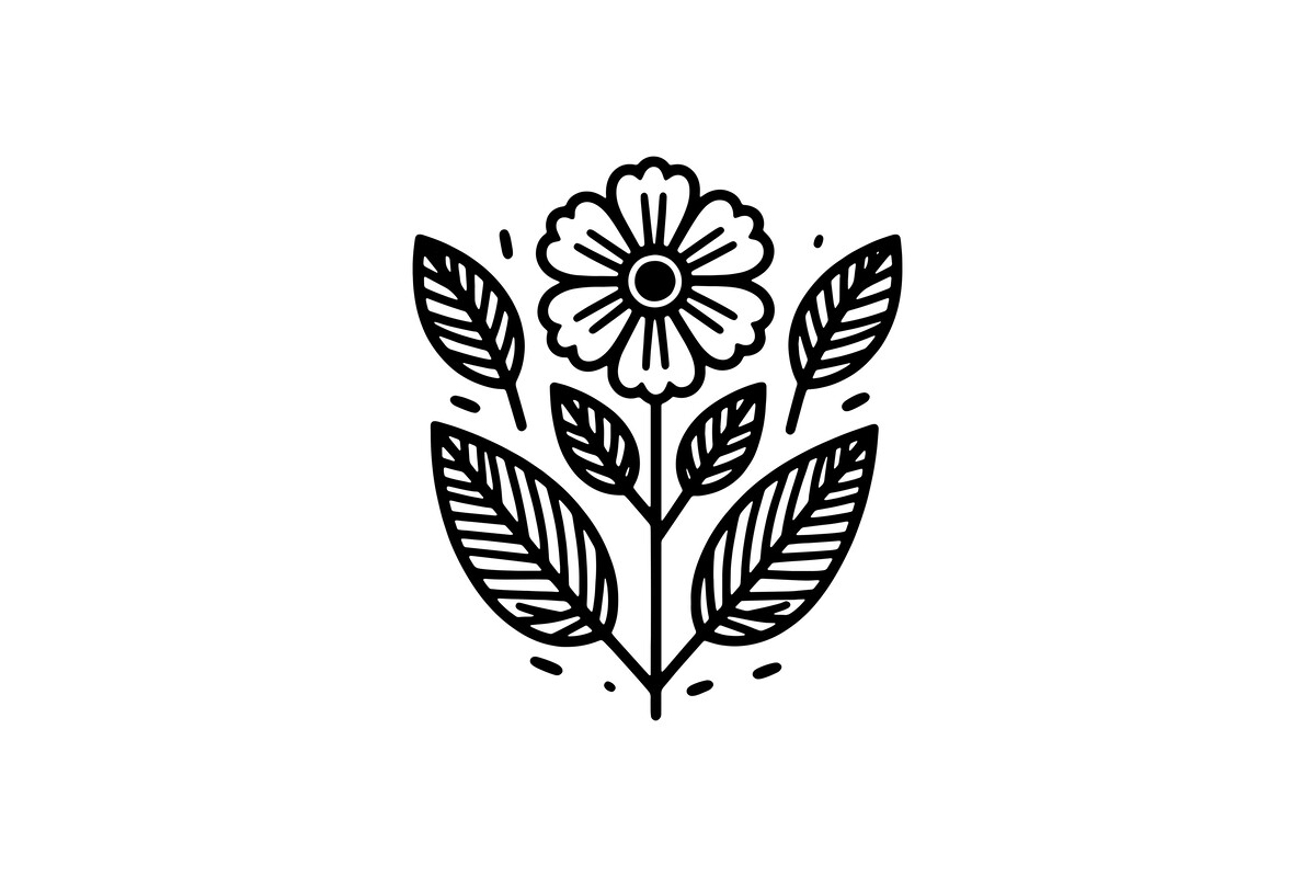 Simple Flower Line Art Design
