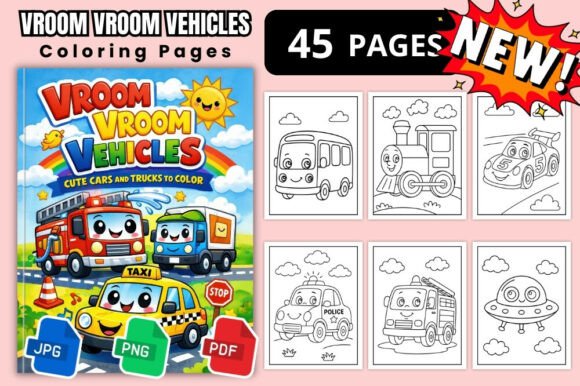 Vroom Vroom Vehicles Coloring Pages