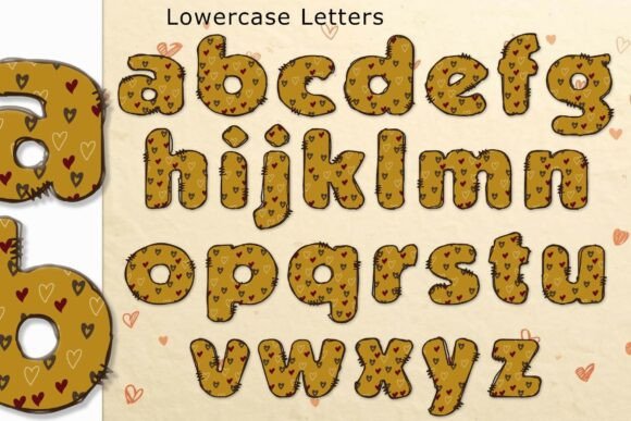 Chocolate Heart Font PNG with transparent background - Preview 2