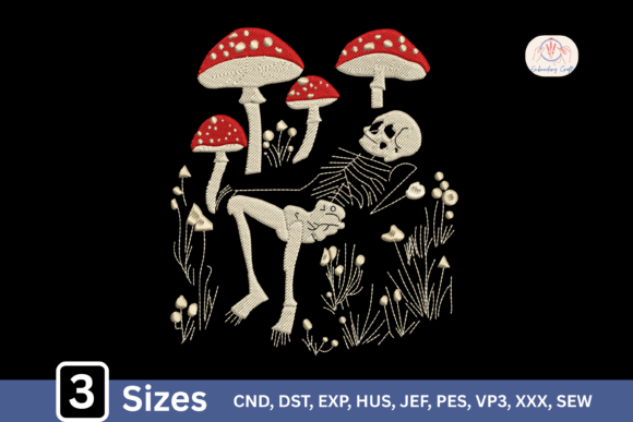 Cottagecore Gothic Skeleton Mushroom