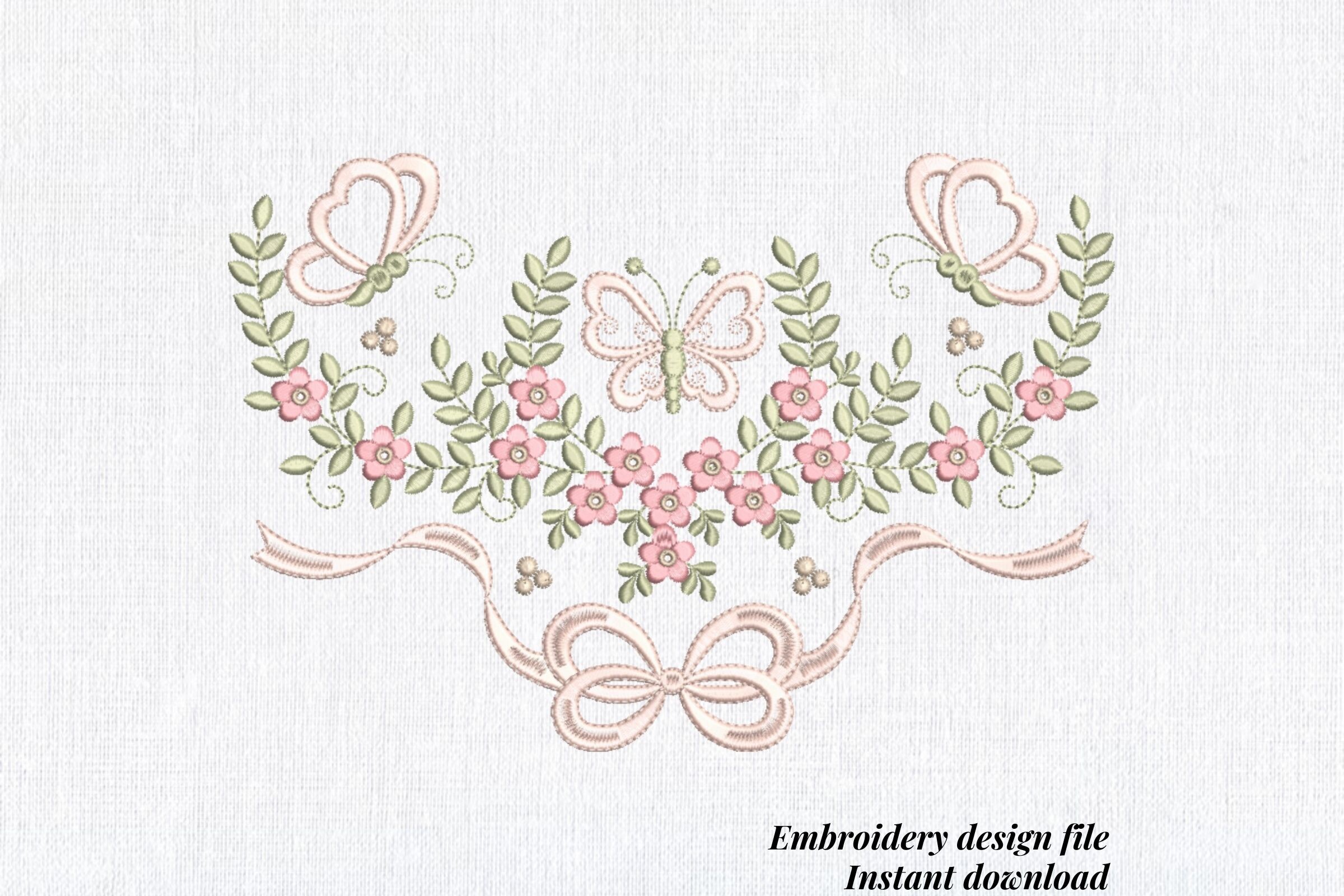Floral Butterfly Border