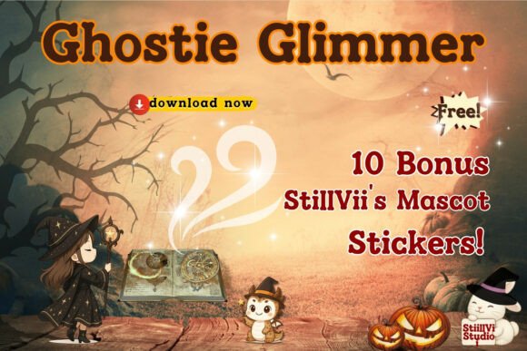 Ghostie Glimmer Font PNG with transparent background - Preview 2