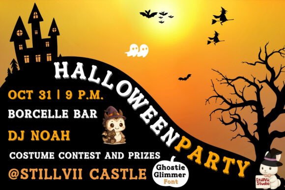 Ghostie Glimmer Font PNG with transparent background - Preview 5