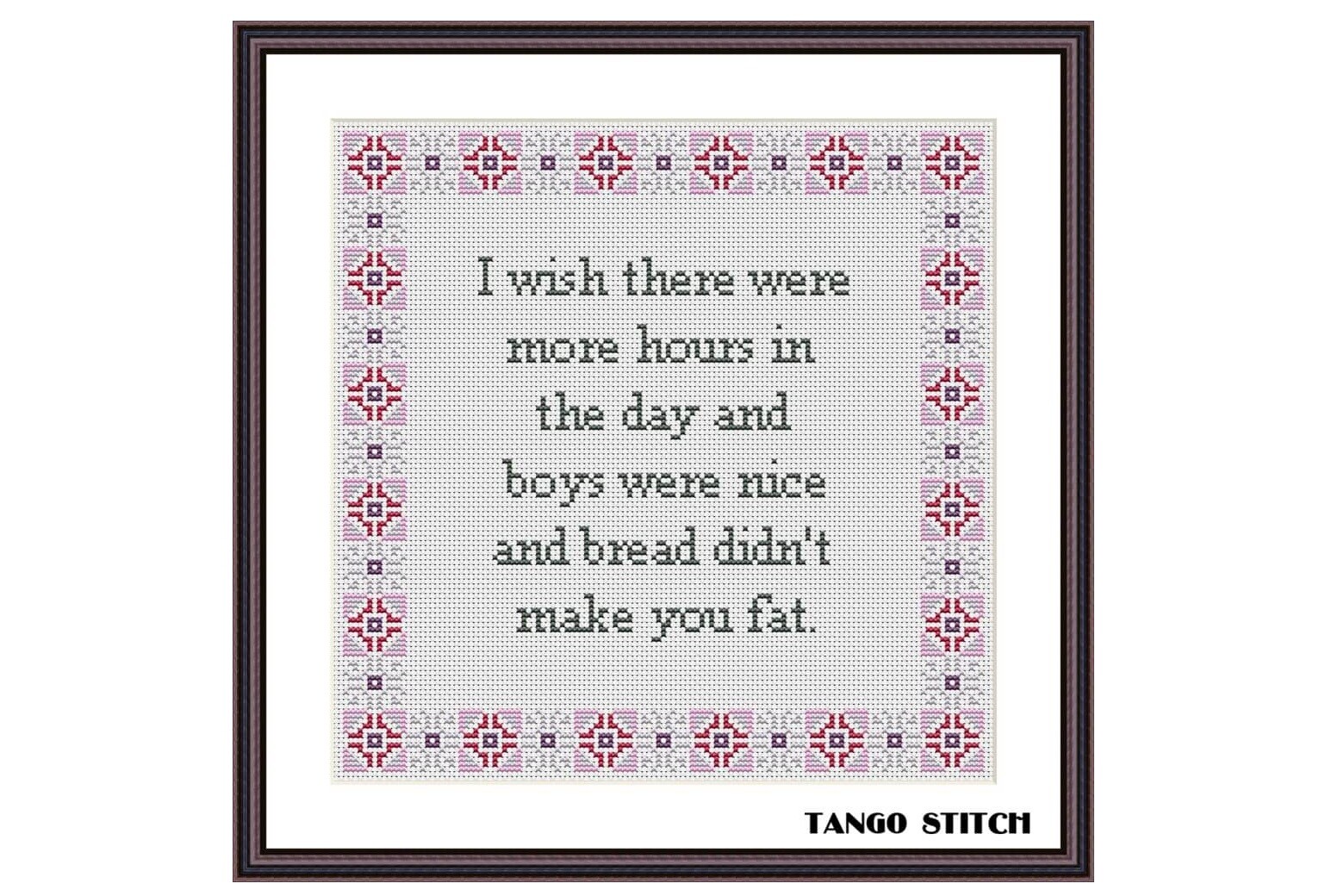 I Wish Funny Quote Cross Stitch Pattern