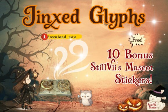Jinxed Glyphs Font PNG with transparent background - Preview 2