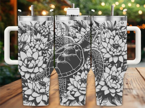 Louts Sea Turtle Engraving Laser Tumbler