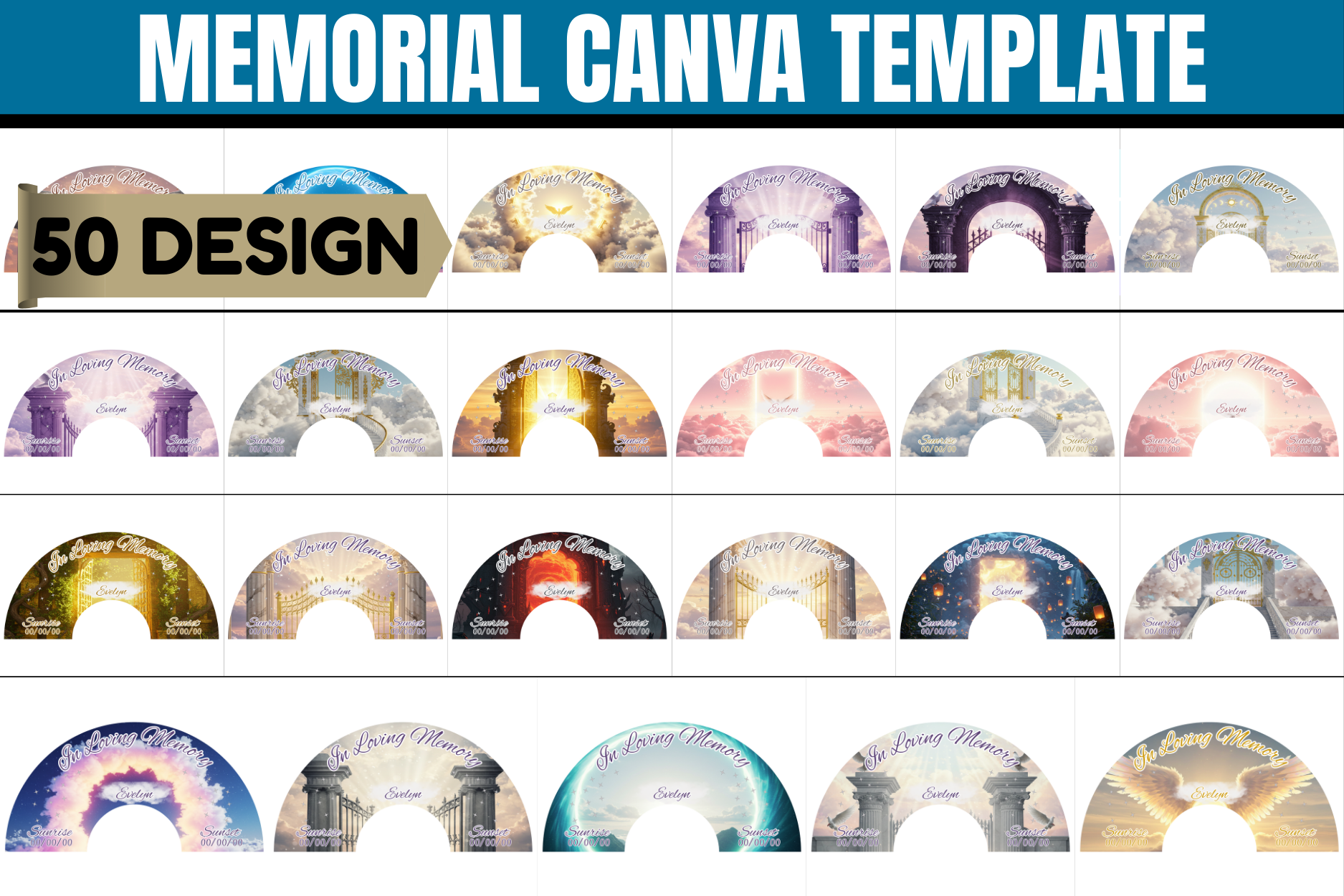 Memorial Clack Fan Canva Templates