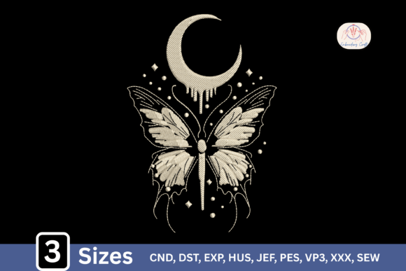 Moth Moon Gothic Crescent Moon Butterfly