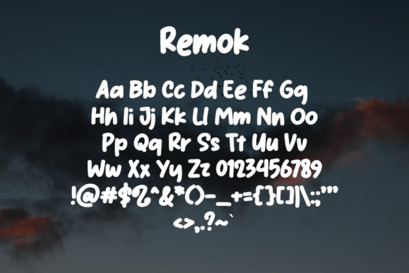 Remok Font PNG with transparent background - Preview 1