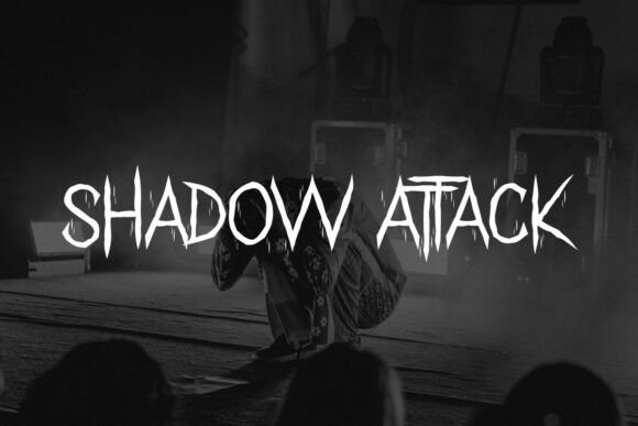 Shadow Attack Font PNG with transparent background - Preview 1