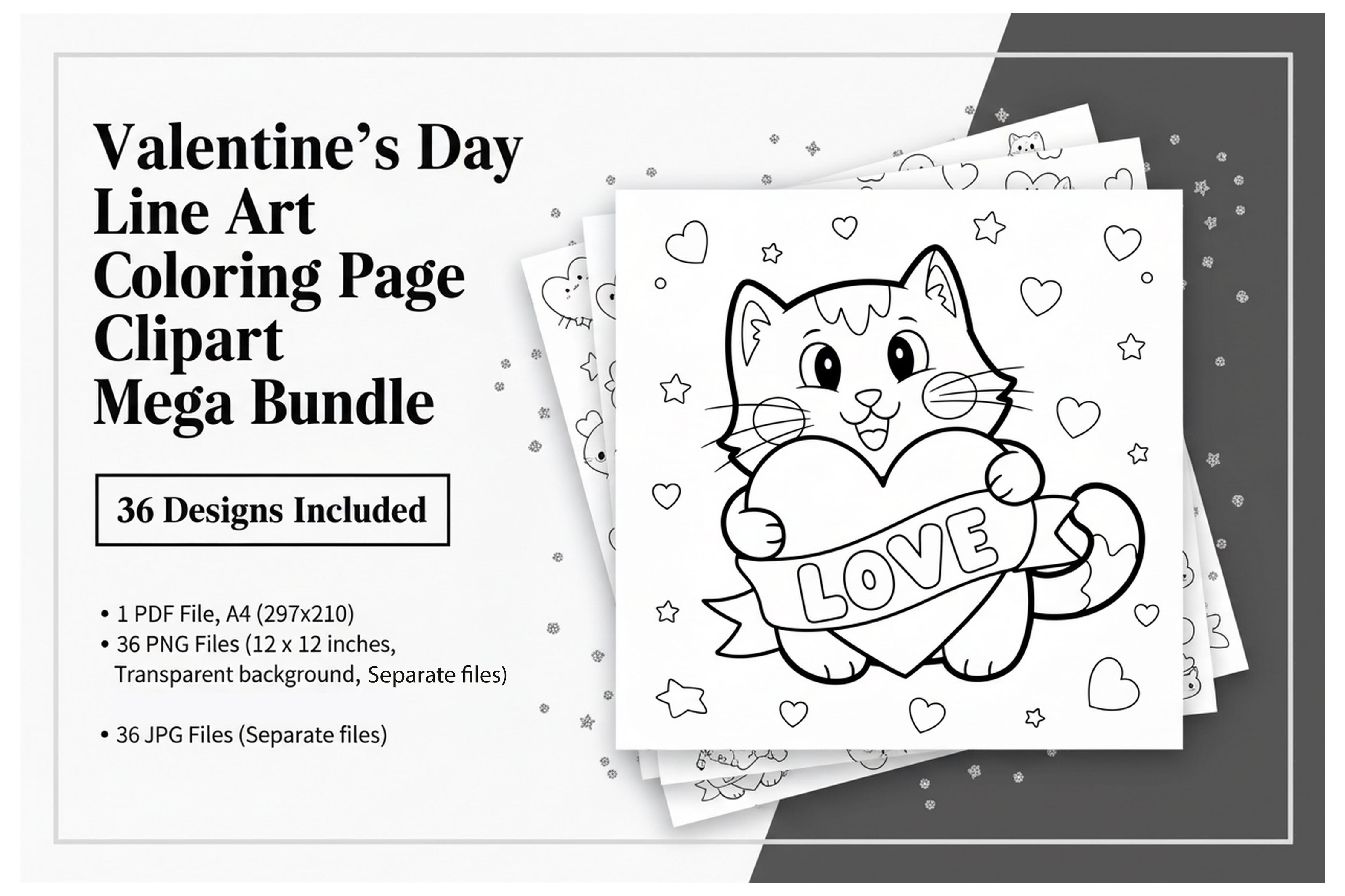 Valentine's Day Coloring Pages Bold&Easy