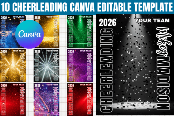 10 Cheerleading Canva Editable Template