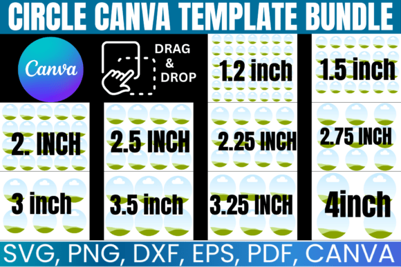 Editable circle Canva template bundle for labels and stickers