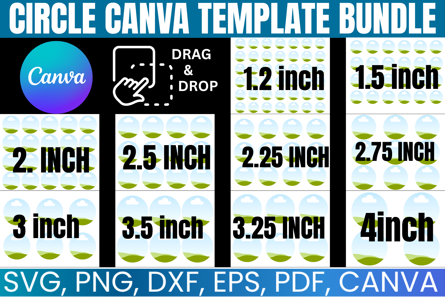 Circle Canva Template Bundle
