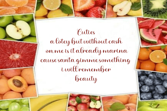 Fruity Juice Font PNG with transparent background - Preview 3