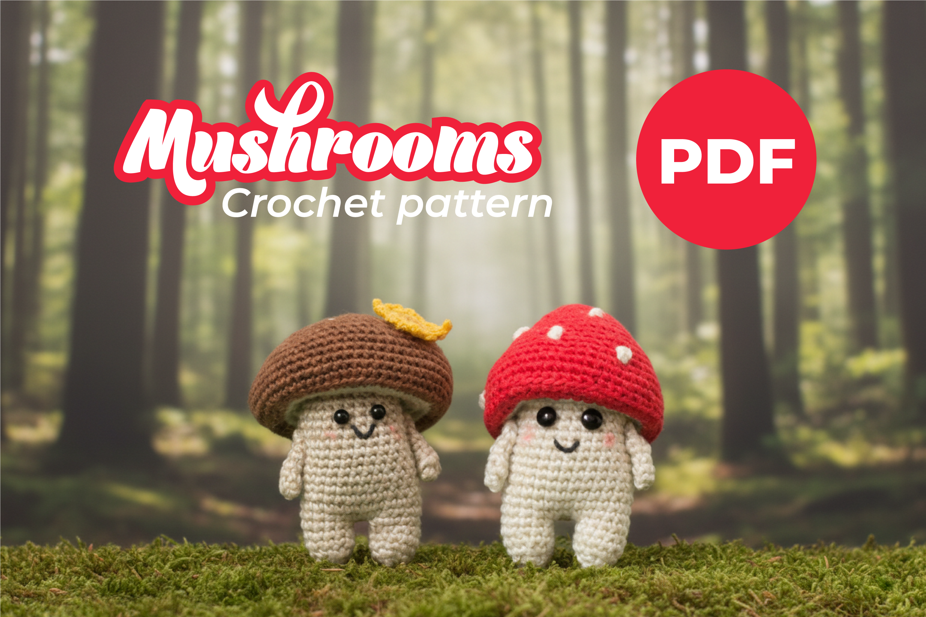 Mini Mushrooms PDF Crochet Pattern