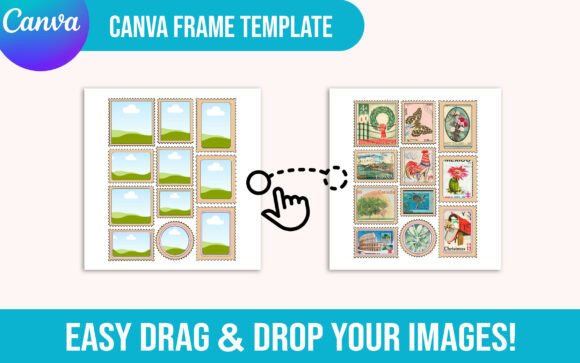 Postage Stamp Trendy Canva Frames