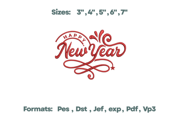 Red Happy New Year Script Design