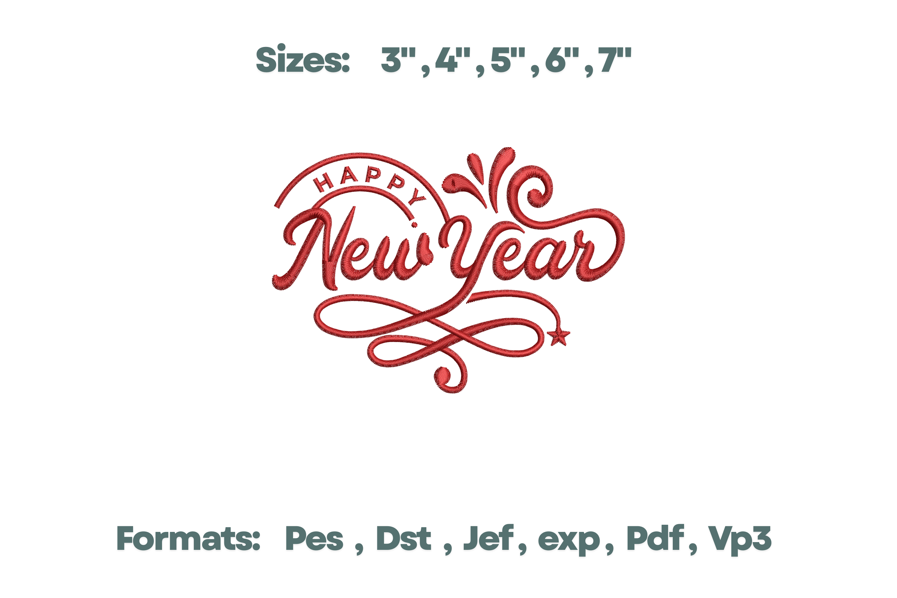 Red Happy New Year Script Design