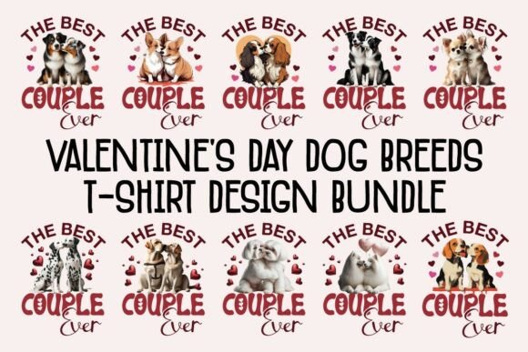 Preview of The Best Couple Ever – Cute Dog Couples Bundle Valentine sublimation design
