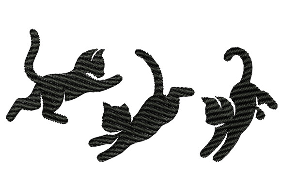 Trio Cat Embroidery Design