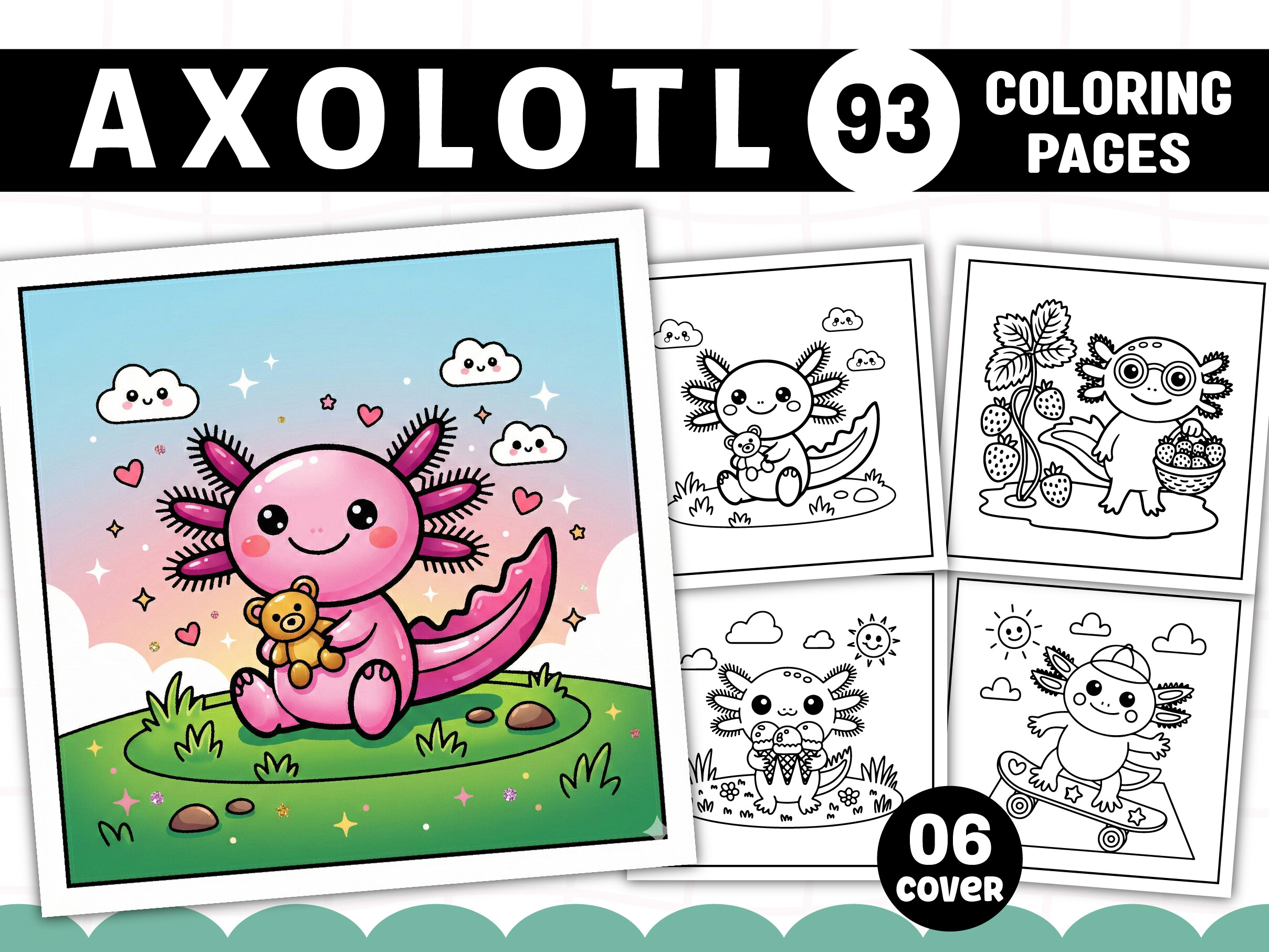 90+ Axolotl Coloring Pages for Kids