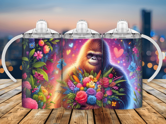Bigfoot Flower Sippy Cup Kids Tumbler