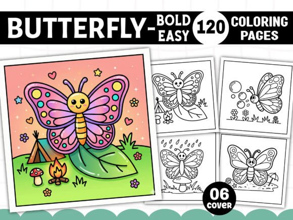 120 Bold and Easy Butterfly Coloring Pages
