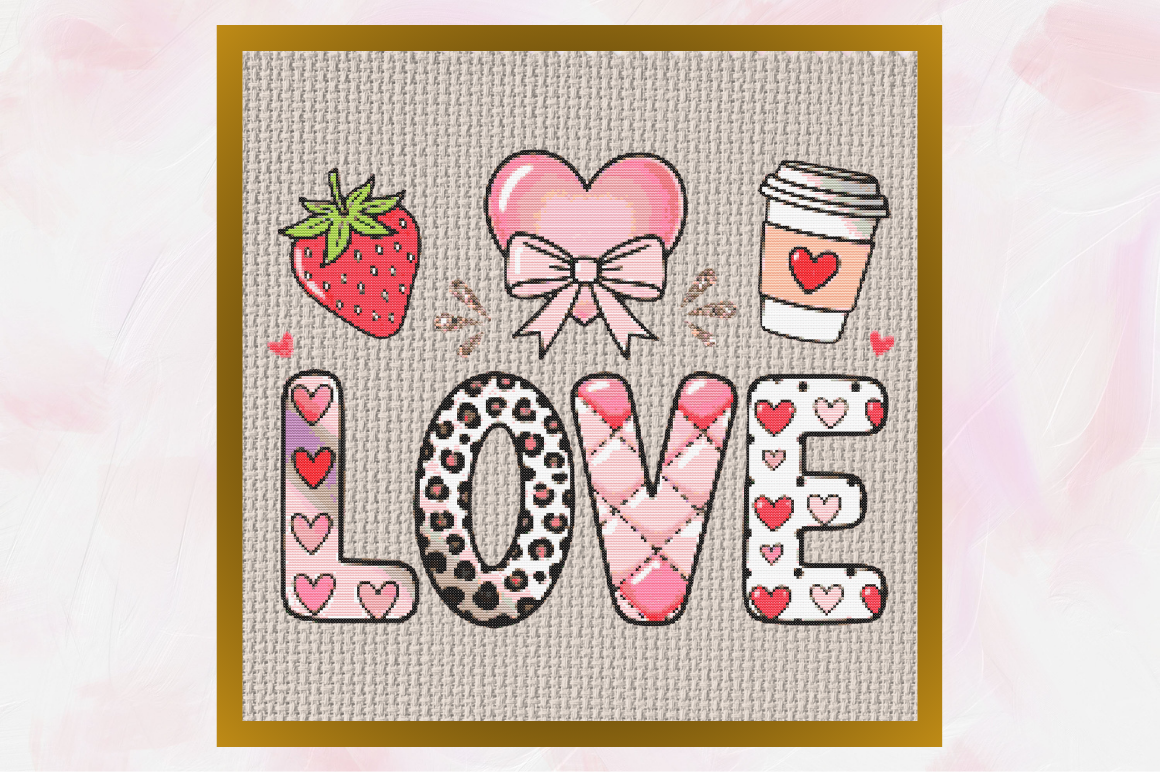 Cute Valentine LOVE Doodle with Hearts &