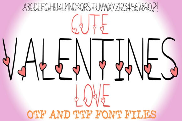 Cute Valentines Love Font - Whimsical Lettering Fonts