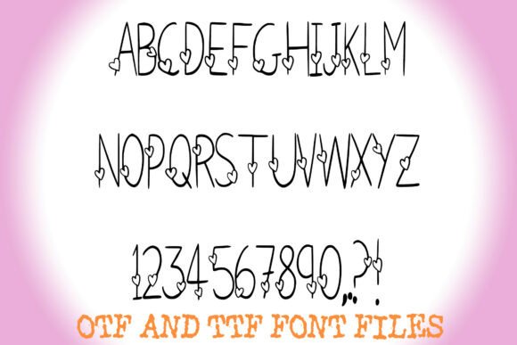 Cute Valentines Love Font font preview - 1