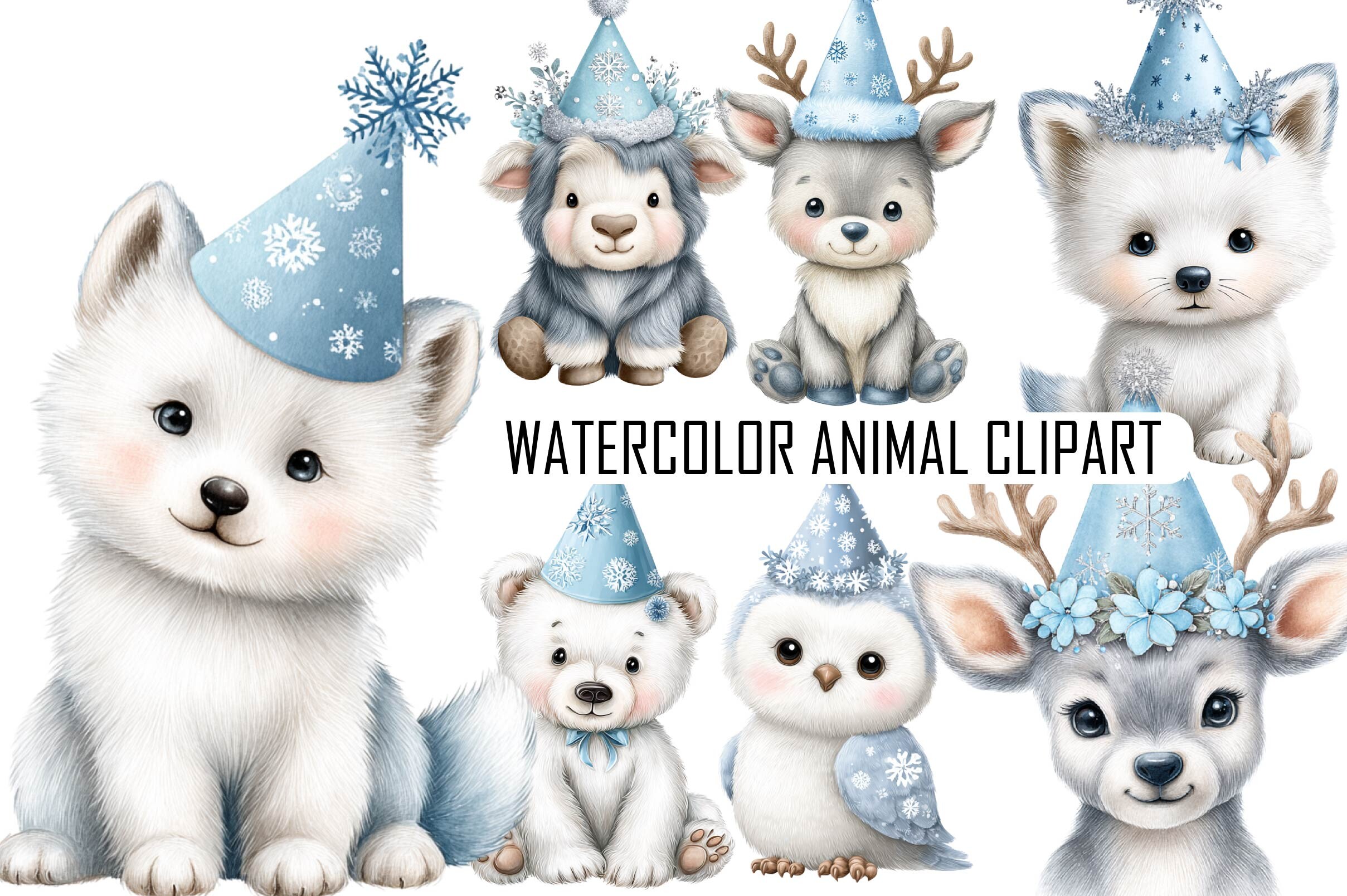 Watercolor Animal Clipart Graphic by lazy cute cat · Creative Fabrica