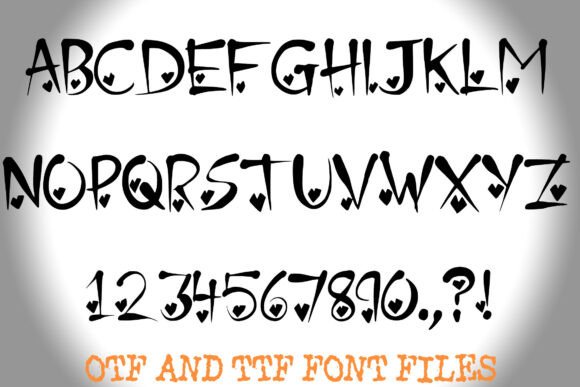 Brush Ink Heart Font - Preview 1