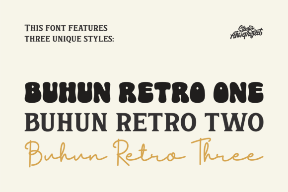 Buhun Retro Trio Font - Preview 1
