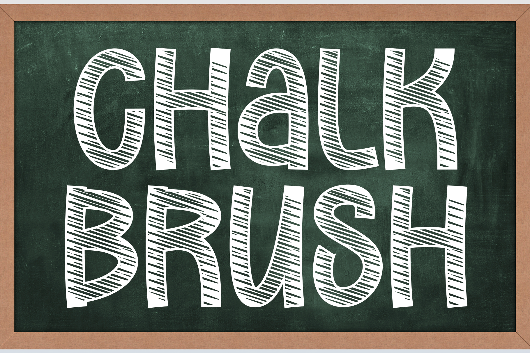 Chalk Brush preview, brush style chalk font