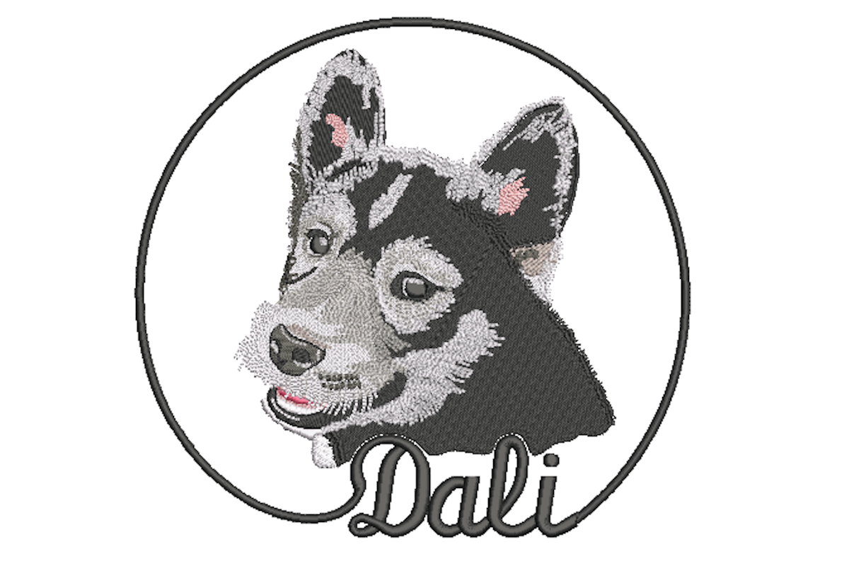 Dog Dali Embroidery